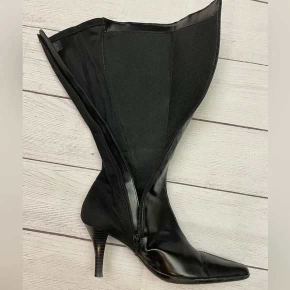 Tall Black Heel Boots - Picture 8 of 13